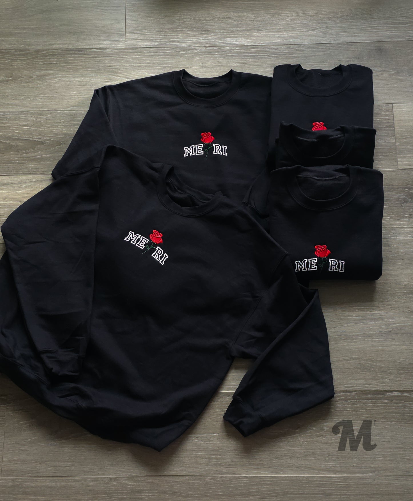 Metri Rose: Black Crewneck Sweatshirt