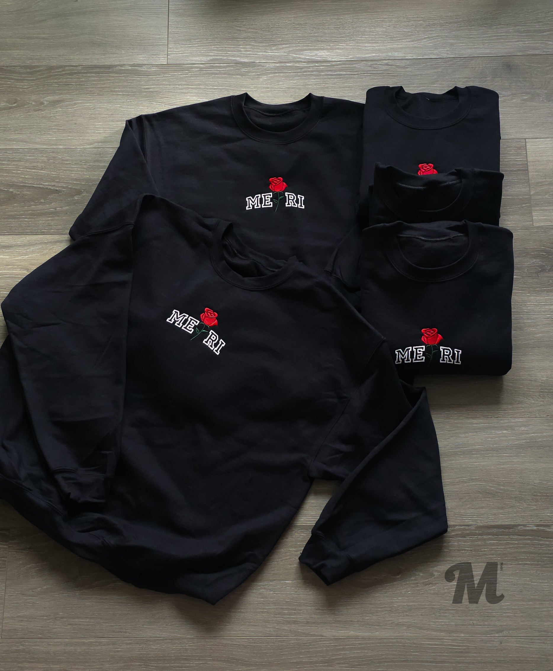 Metri Rose: Black Crewneck Sweatshirt